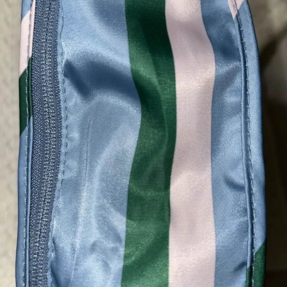 bliss Blue Green Blush Pink Mesh Stripe 4pc Travel Packing Cube Set
